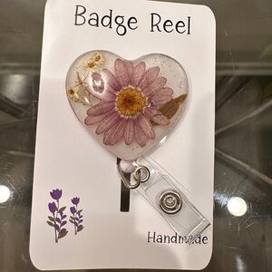 Hand Crafted Pink Floral Badge Reel